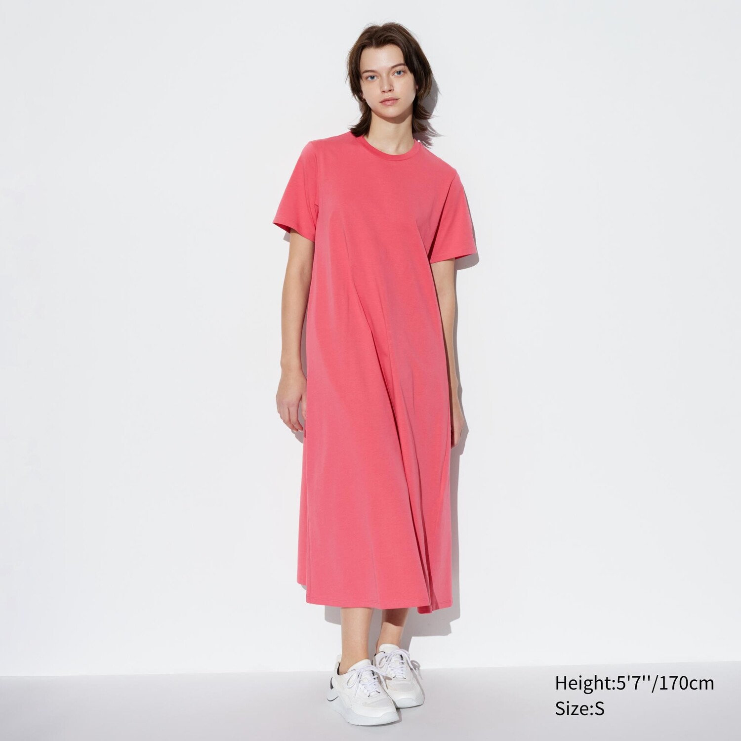 Хлопковое платье AIRism UNIQLO, розовый