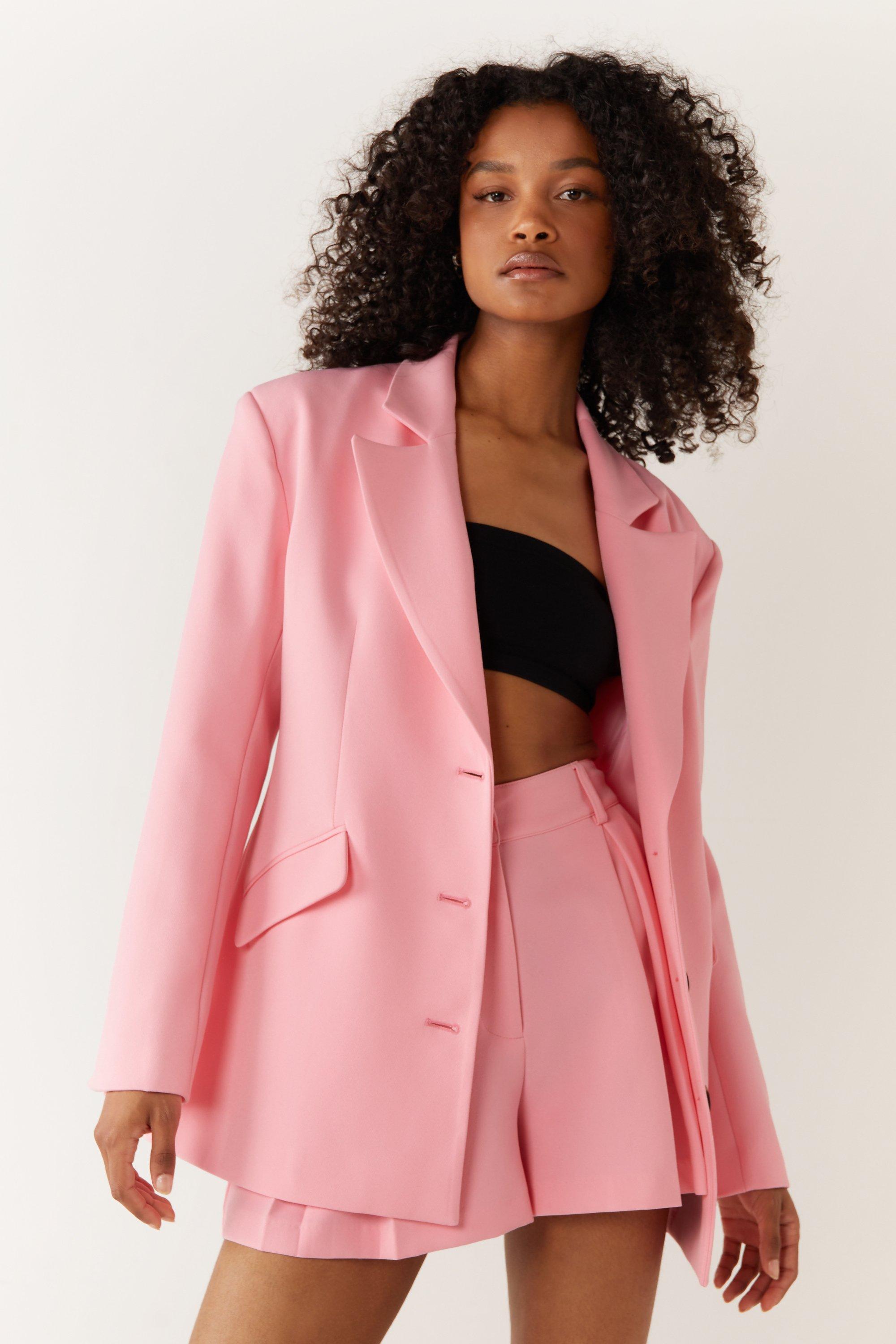 цена Индивидуальный пиджак с завязкой на талии Warehouse, розовый