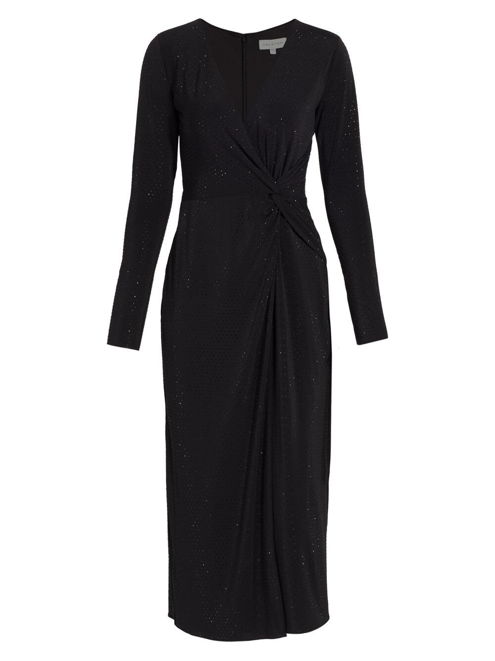 

Трикотажное платье-миди Tenaya с кристаллами Halston, черный