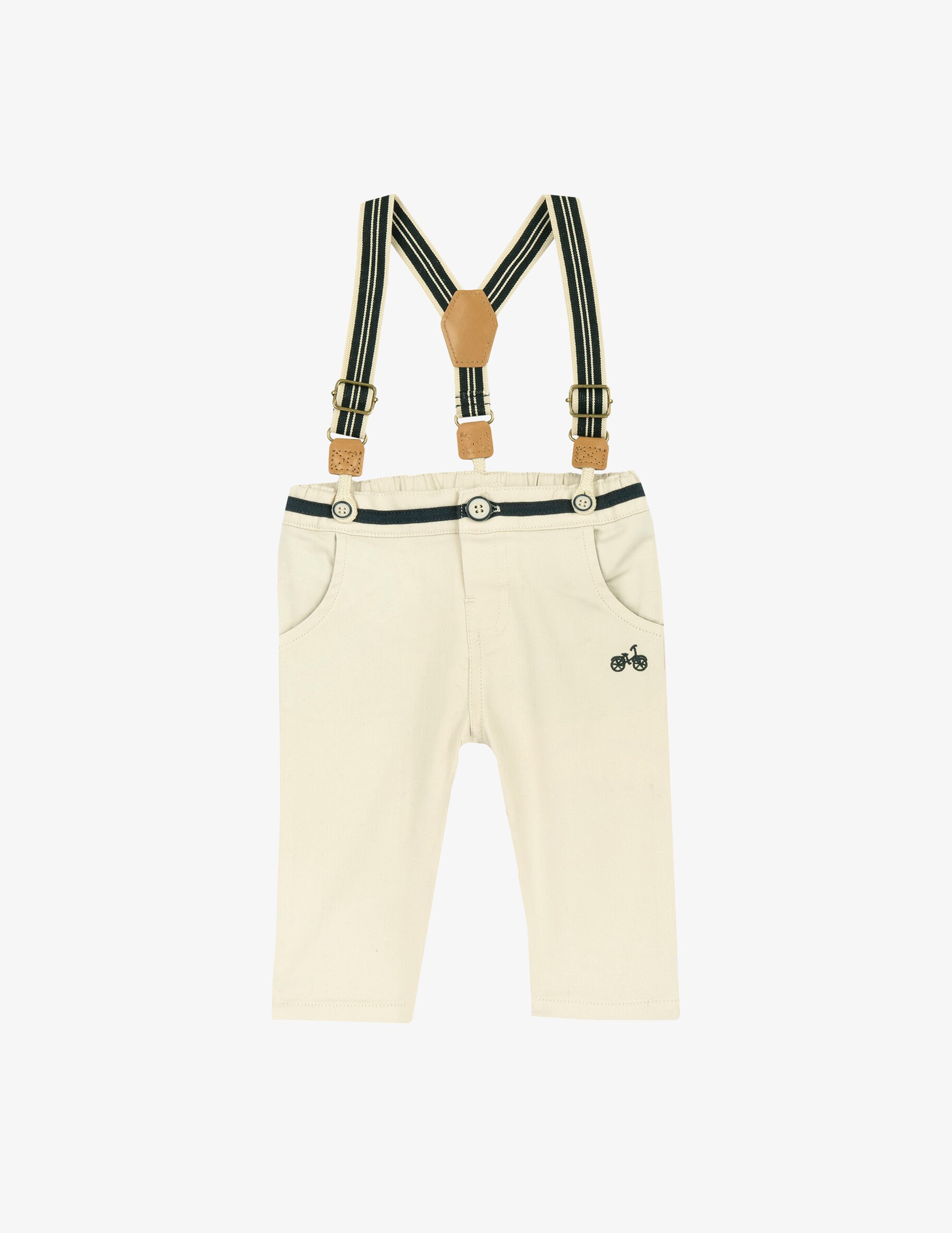Брюки из смесового хлопка Chicco, бежевый брюки из смесового хлопка с логотипом bape бежевый
