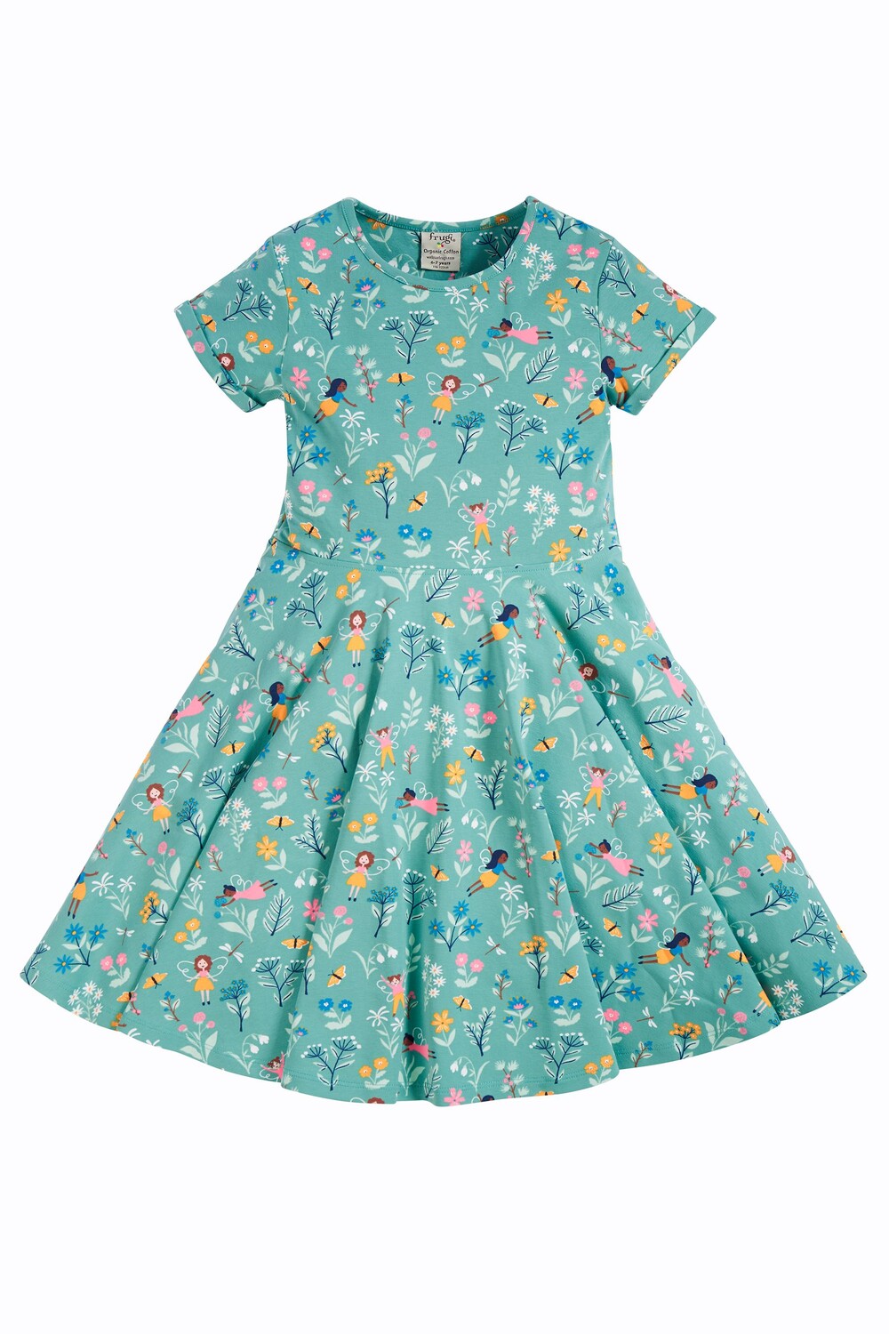

Зеленое весеннее платье с фигуристкой Frugi, зеленый