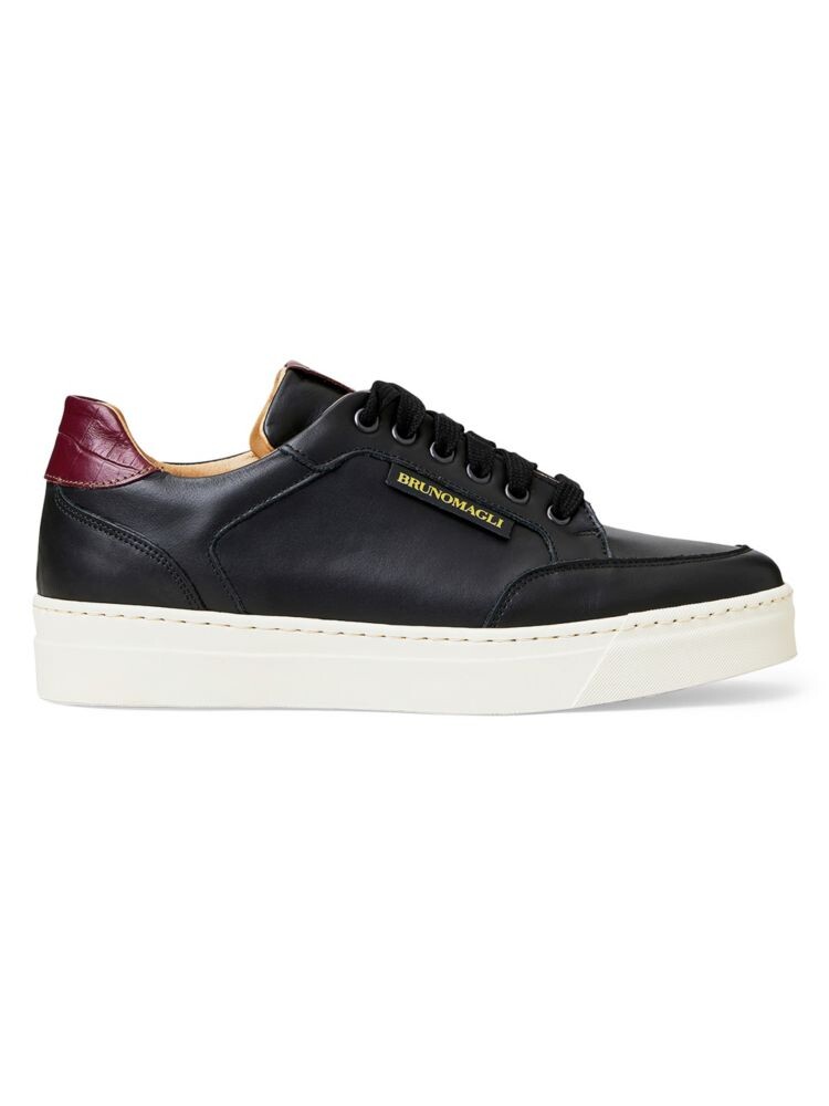 

Кроссовки Severo из кожи с тиснением под крокодила Bruno Magli, цвет Black Bordeaux