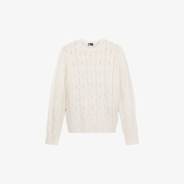 

Шерстяной джемпер с круглым вырезом и длинными рукавами The Kooples, экрю
