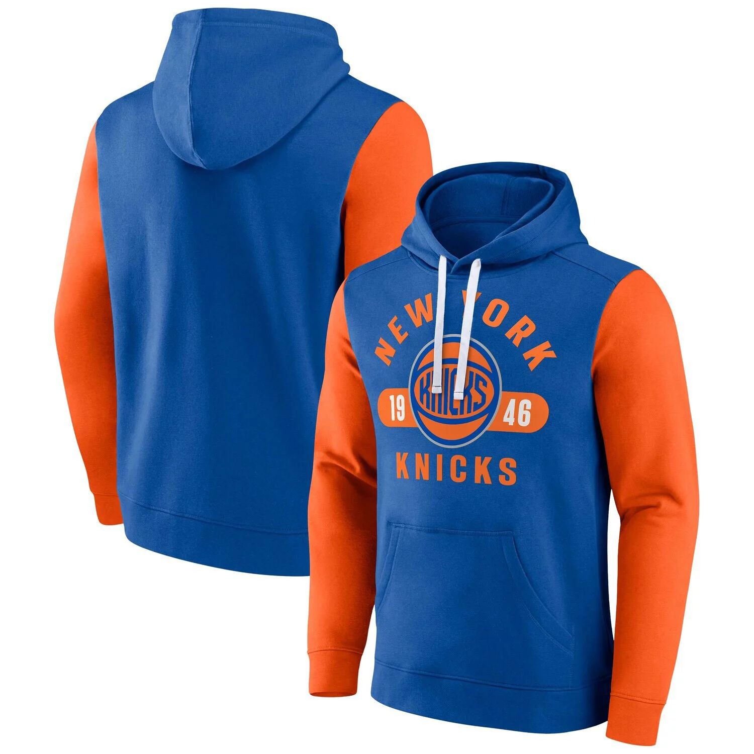 

Мужской пуловер с капюшоном Fanatics синего/оранжевого цвета New York Knicks Attack, Синий