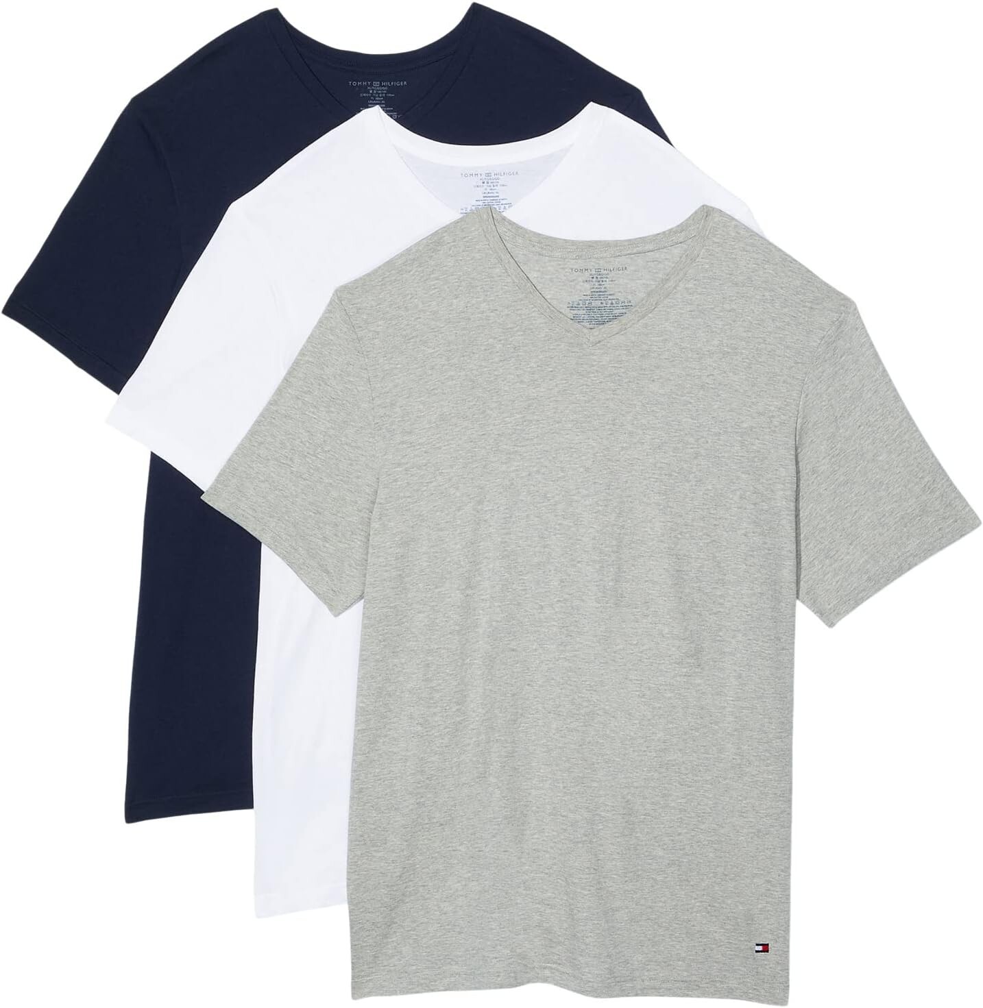 

Хлопковая классика с V-образным вырезом (3 шт.) Tommy Hilfiger, мульти