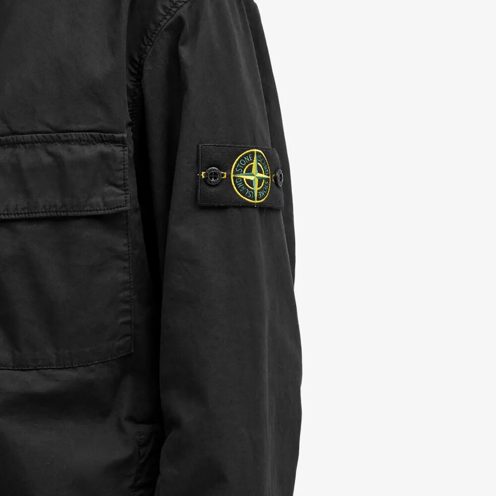 

Stone Island Куртка Supima из хлопкового твила Stretch-TC с капюшоном, черный