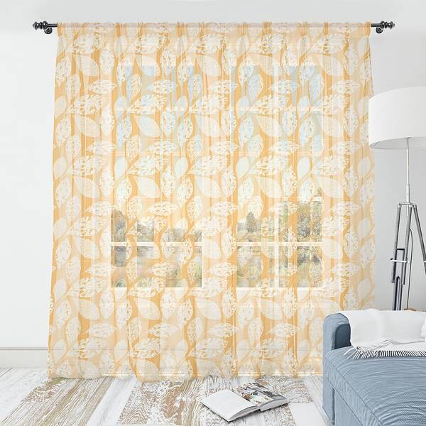 

Штора Abakuhaus Herbstblatt 2 шт, 274x210x0,5 см цвет pale orange weiss
