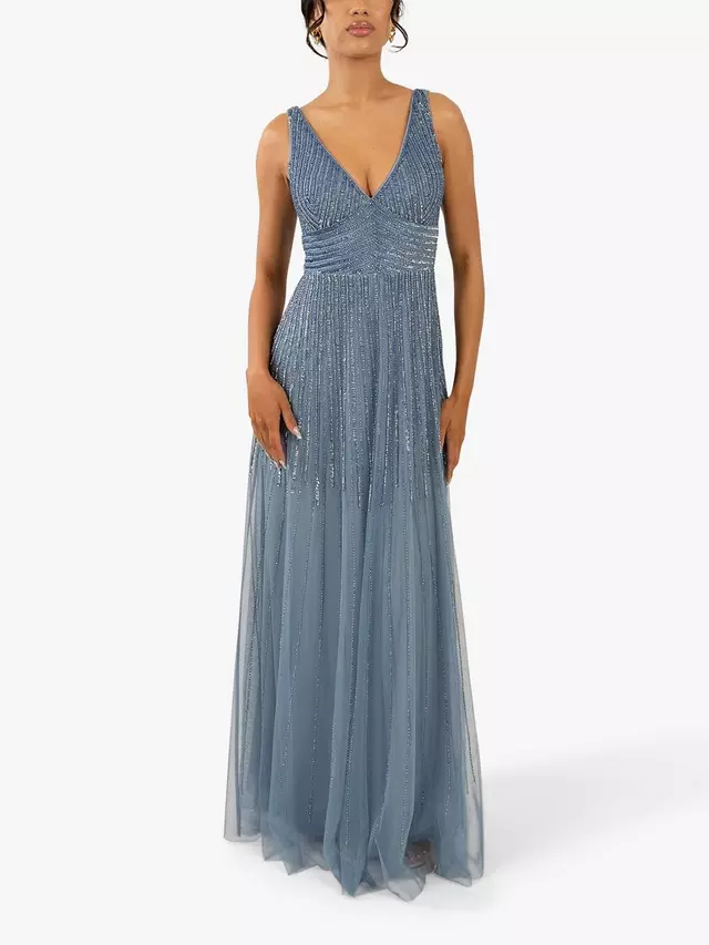 

Платье Lace & Beads Lorelai Embellished Maxi, цвет dusty/blue