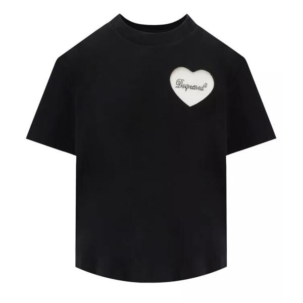 

Футболка boxy fit heart t-shirt Dsquared2, черный