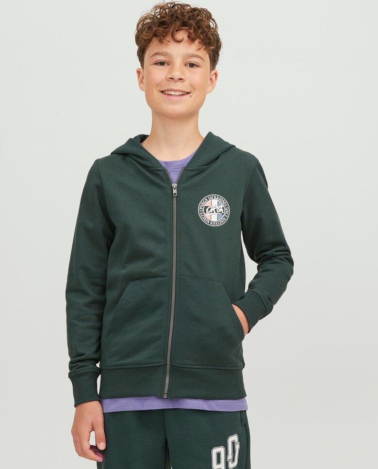 

Толстовка для мальчика на молнии Jack & Jones, темно-зеленый