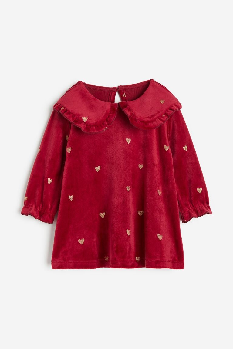 

Велюровое платье с воротником H&M