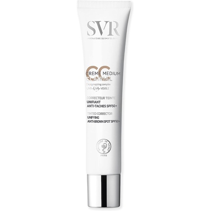 

SVR CLAIRIAL CC Cream SPF50+ 3-в-1 Корректирующий корректирующий коричневый точечный корректор, унифицирующий консилер для лица, 40 мл, средний размер