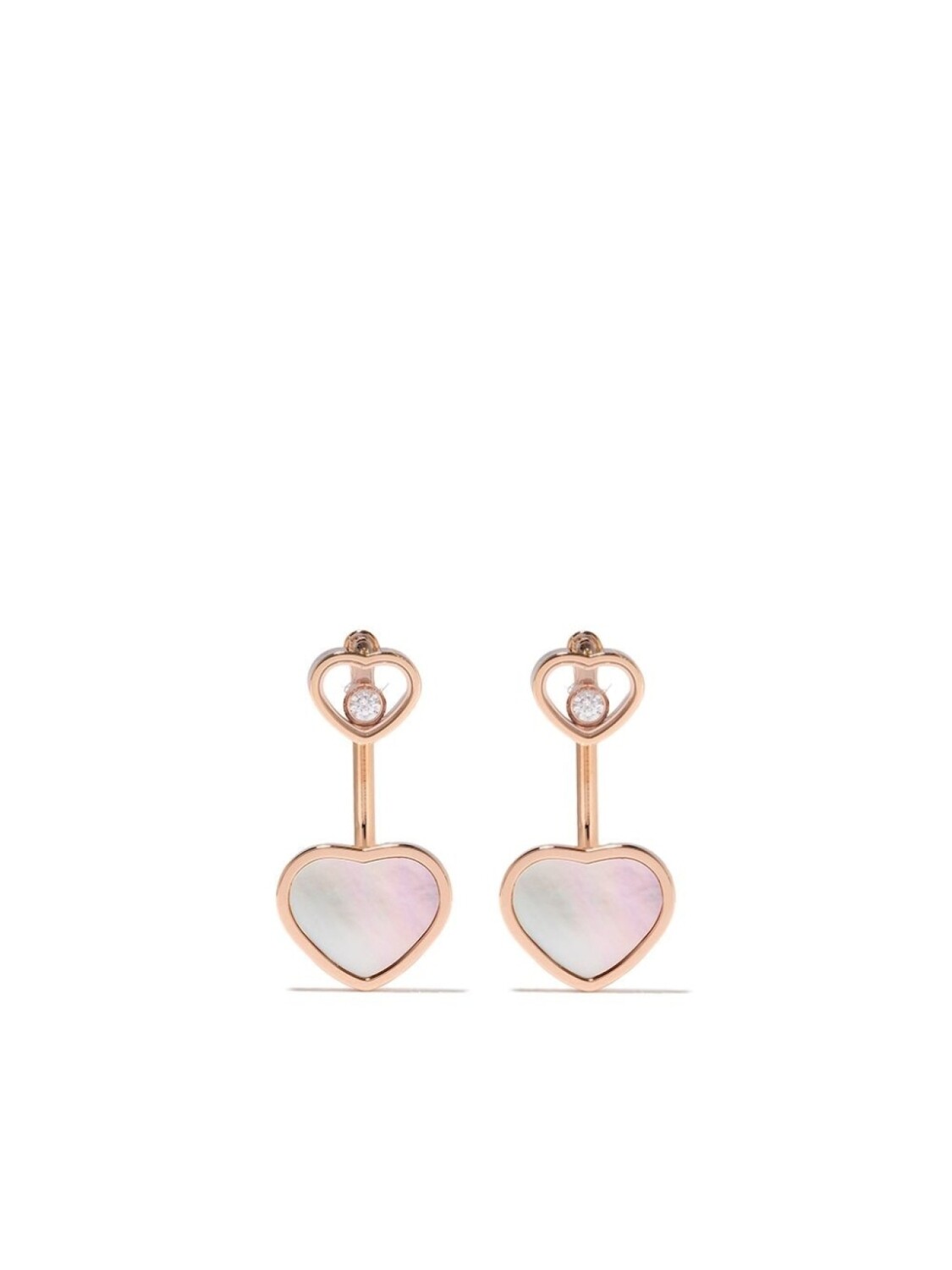 

Серьги Happy Hearts из розового золота с бриллиантами Chopard, розовый