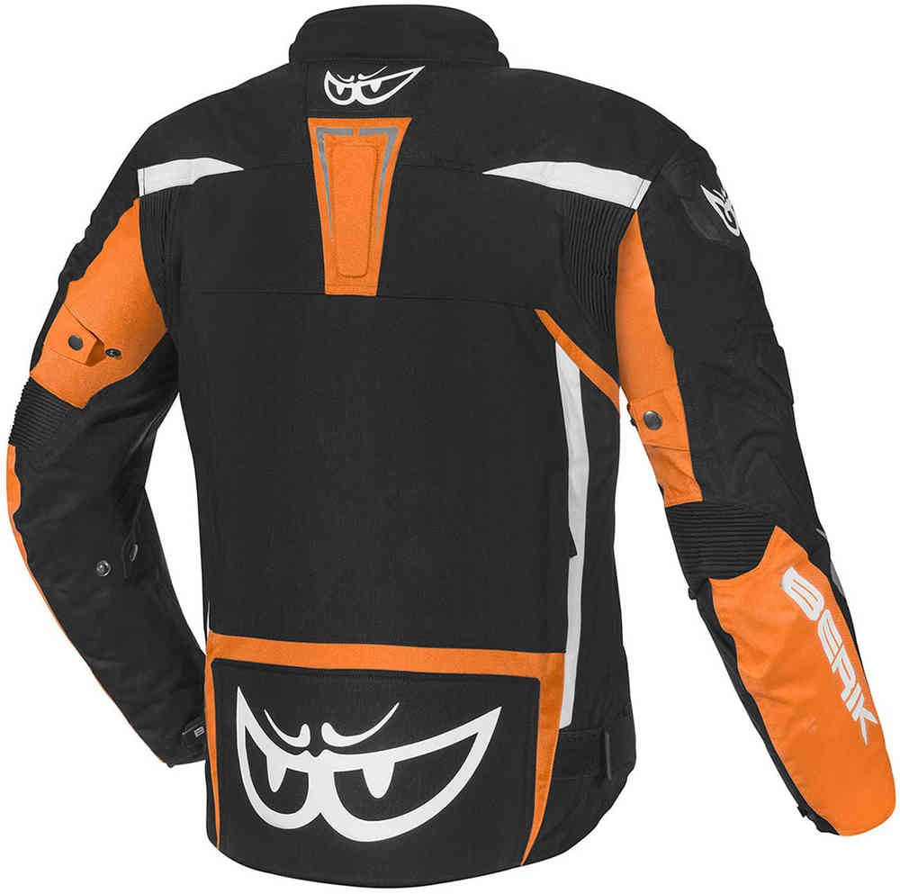 Водонепроницаемая мотоциклетная текстильная куртка Bad Eye Berik, черный/белый/оранжевый
