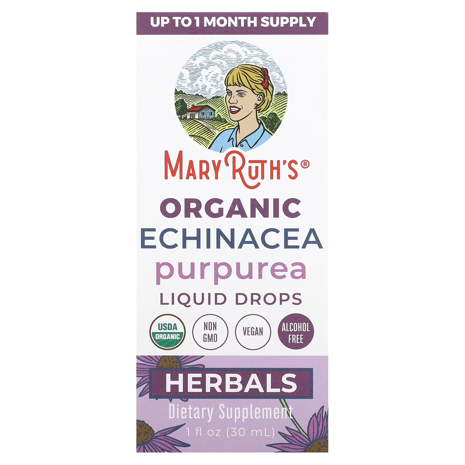 Пищевая добавка MaryRuth's Organic Echinacea Purpurea Liquid Drops, 30 мл