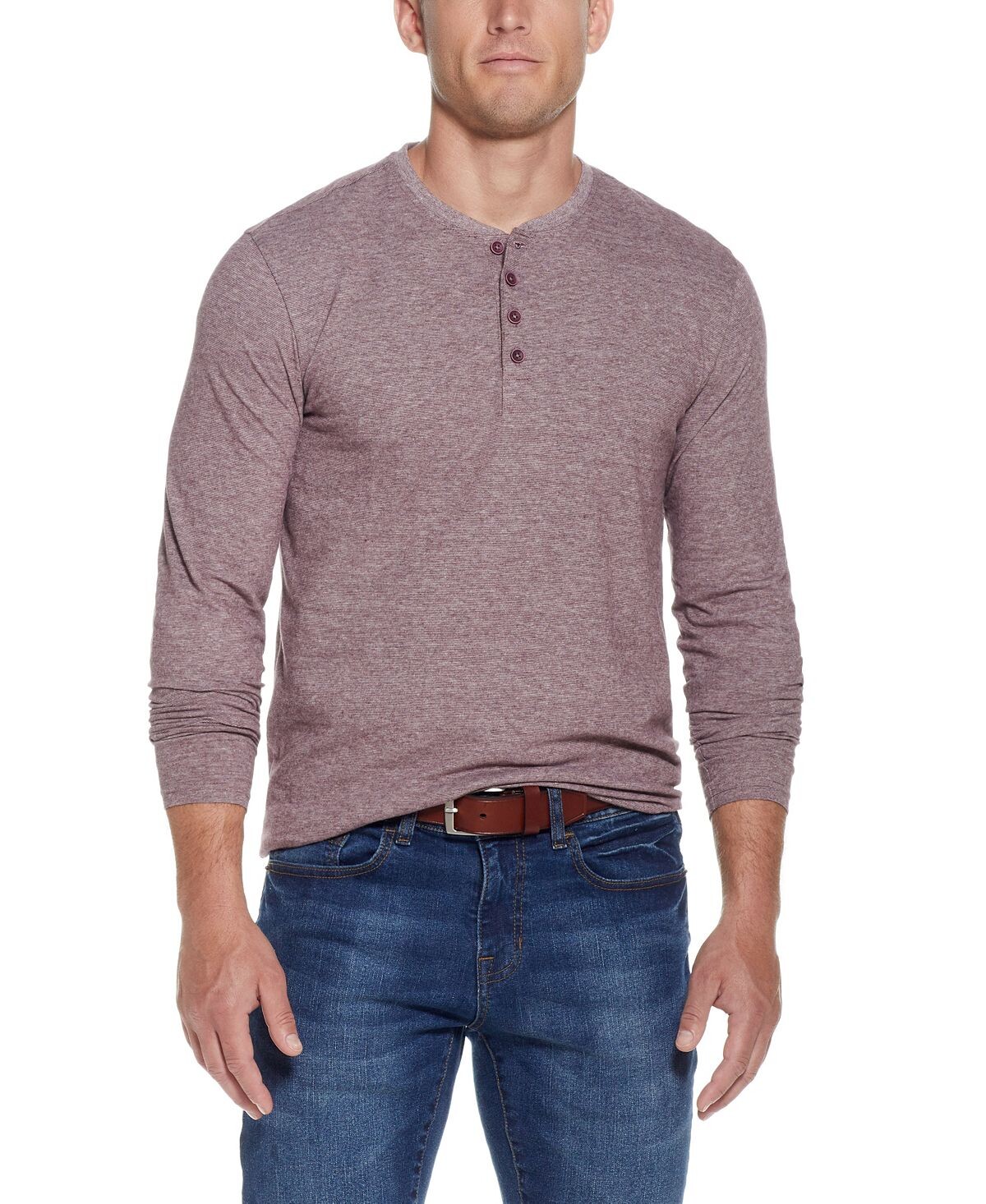 

Мужская футболка Henley с длинными рукавами в микрополоску Weatherproof Vintage