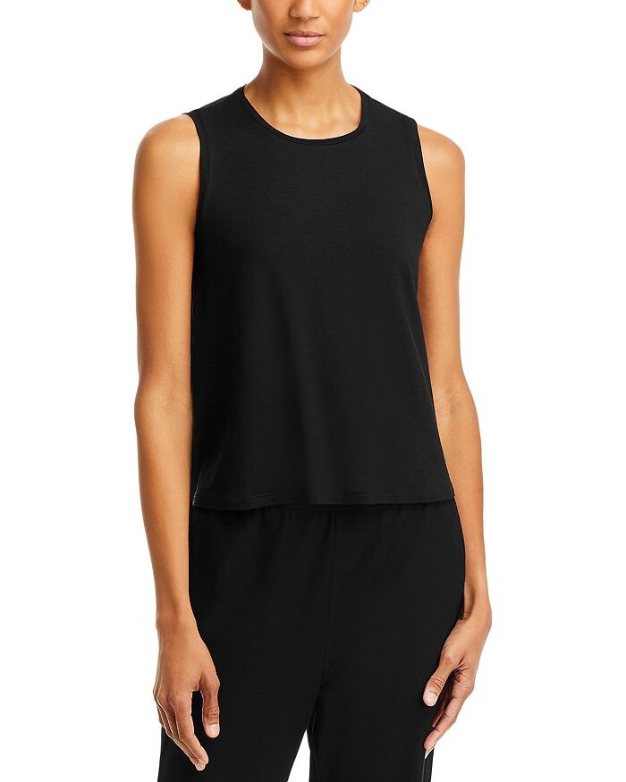 

Короткая рубашка с круглым вырезом Eileen Fisher, черный