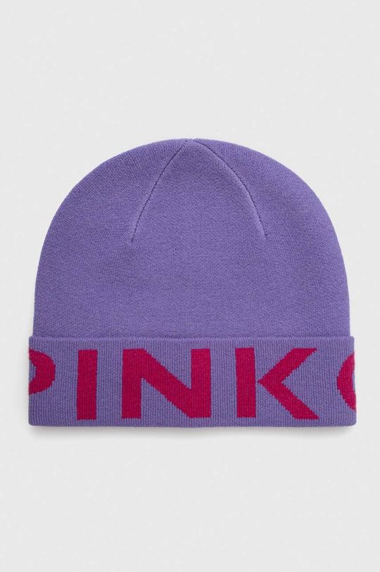 Шерстяная шапка Pinko, фиолетовый