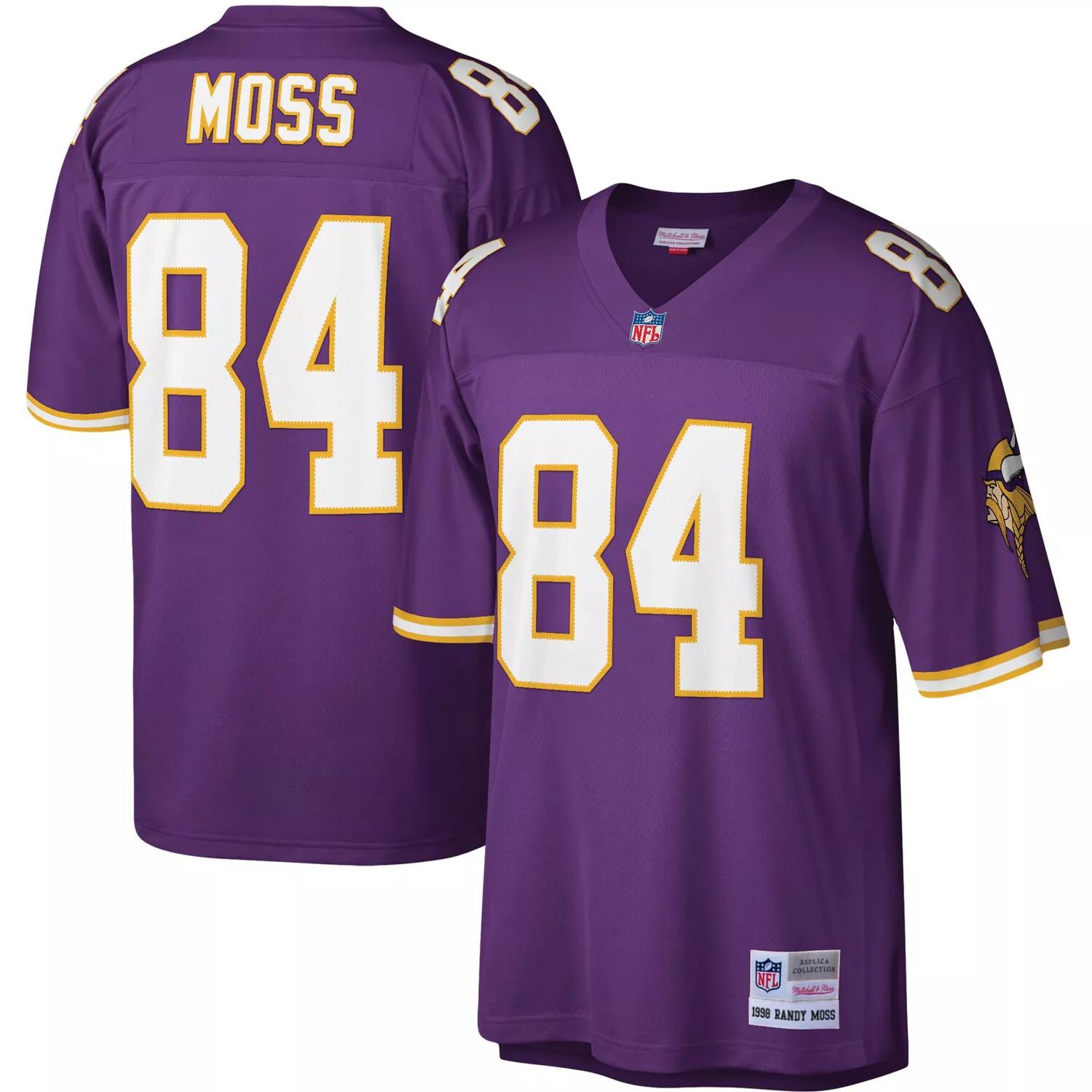 Мужская футболка Mitchell & Ness Randy Moss Purple Minnesota Vikings Legacy Replica Джерси