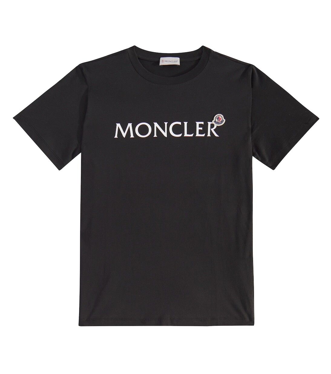 

Футболка из хлопкового джерси с логотипом Moncler Enfant, черный