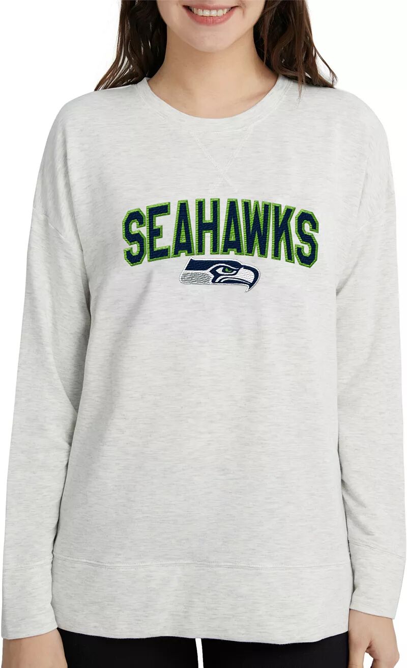 

Женская толстовка с длинными рукавами Concepts Sport Seattle Seahawks из матовой махровой овсянки