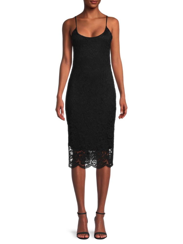Кружевное платье-комбинация Donna Karan New York, черный