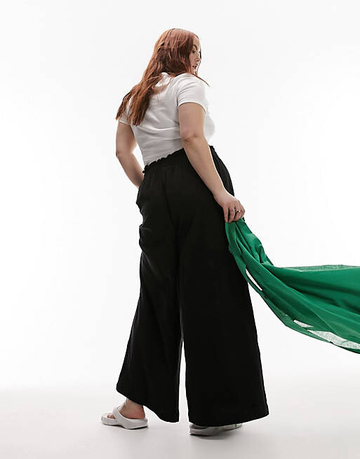 

Черные пляжные брюки Topshop Curve