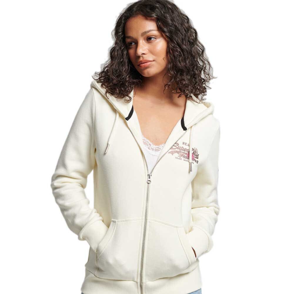 

Толстовка Superdry Vintage Logo Narrative Full Zip, белый