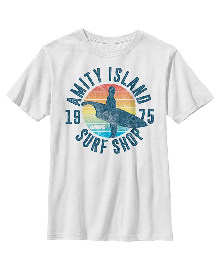 

Детская футболка Boy's Jaws Retro Amity Island Surf Shop NBC Universal, белый