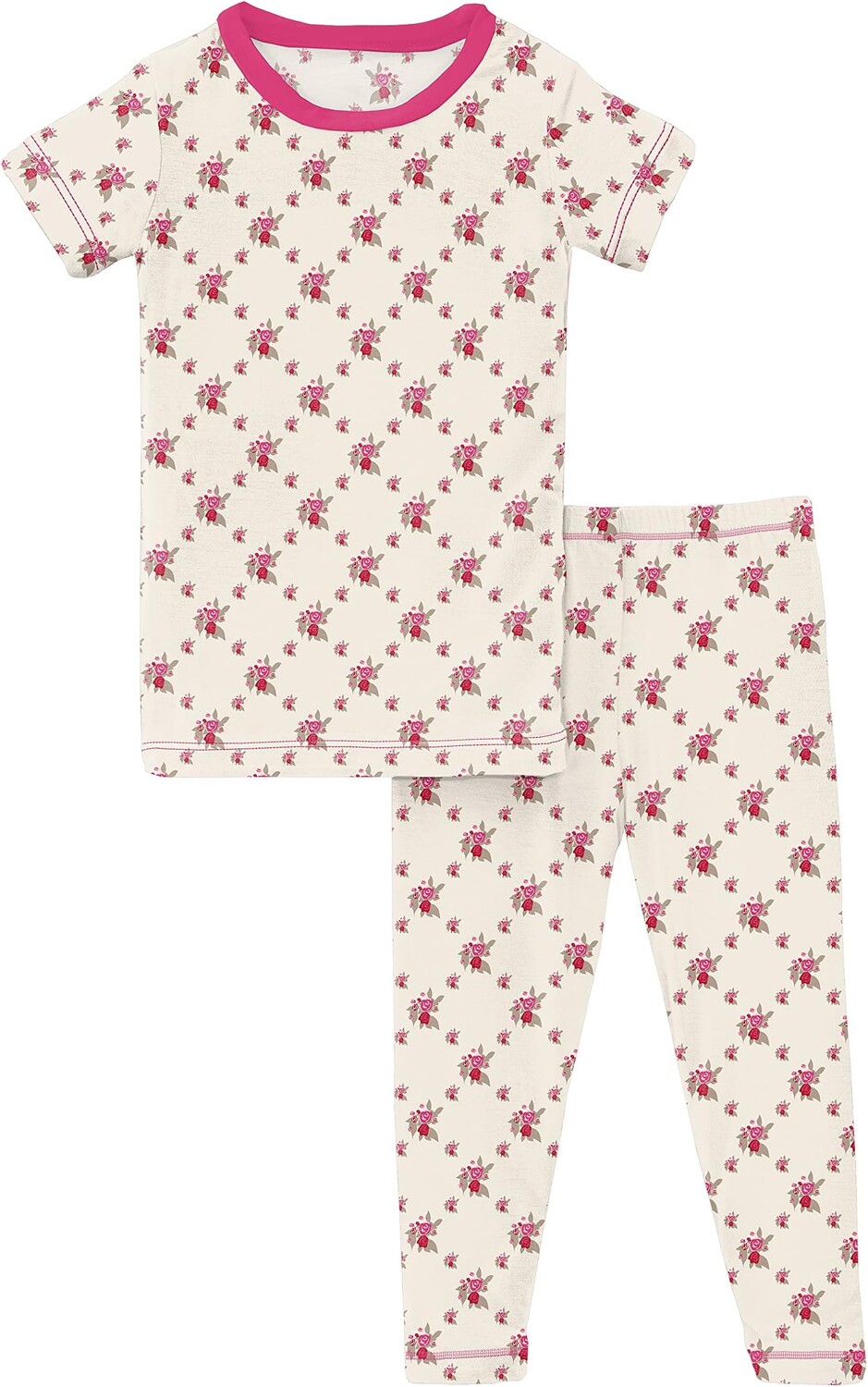 

Пижама Kickee Pants Kids Short Sleeve Pajama Set, цвет Natural Rose Trellis