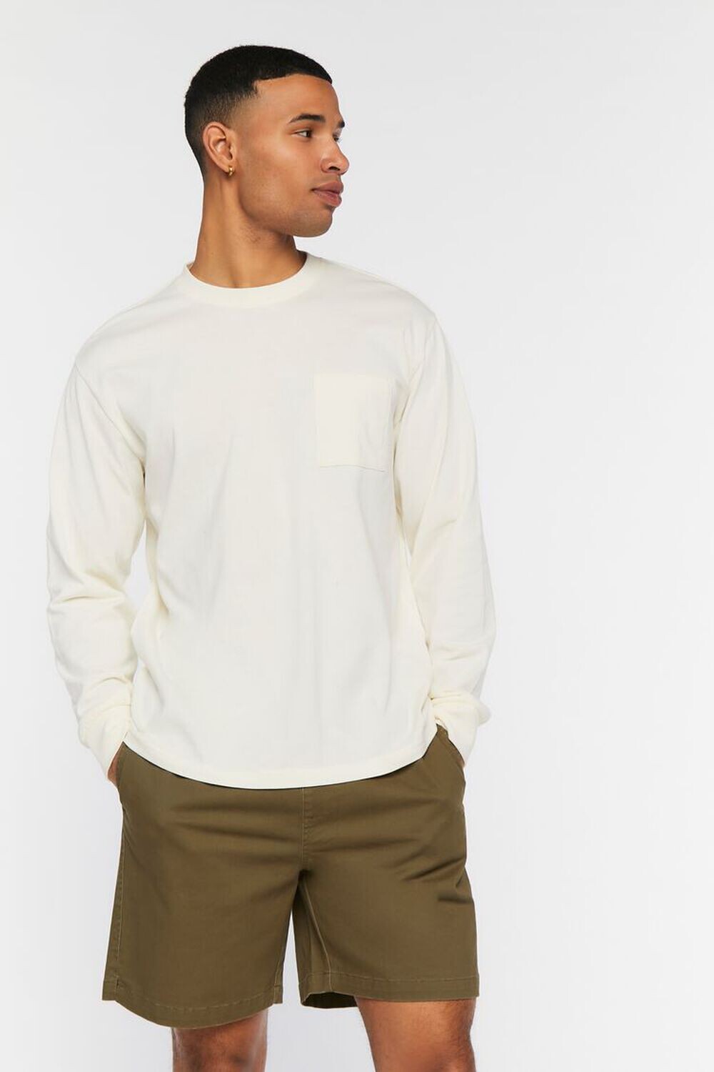 

Шорты из хлопковой смеси с завязками Forever 21, оливковый