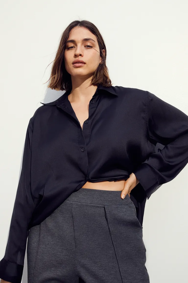 

Элегантные брюки с завышенной талией H&M, серый