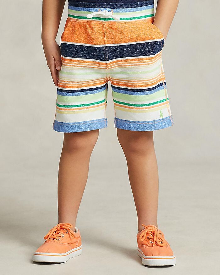 

Шорты из хлопковой сетки в полоску для мальчиков - Little Kid Ralph Lauren