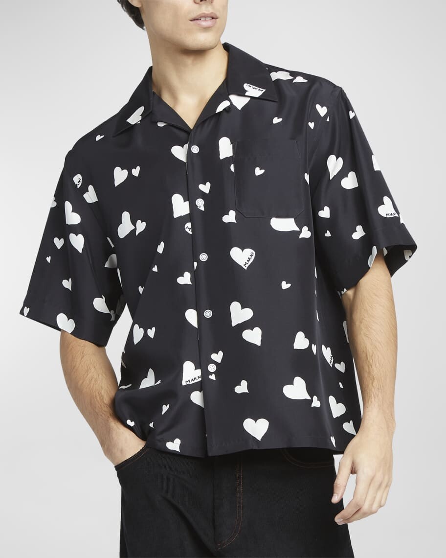

Мужская рубашка Silk Hearts Camp Marni