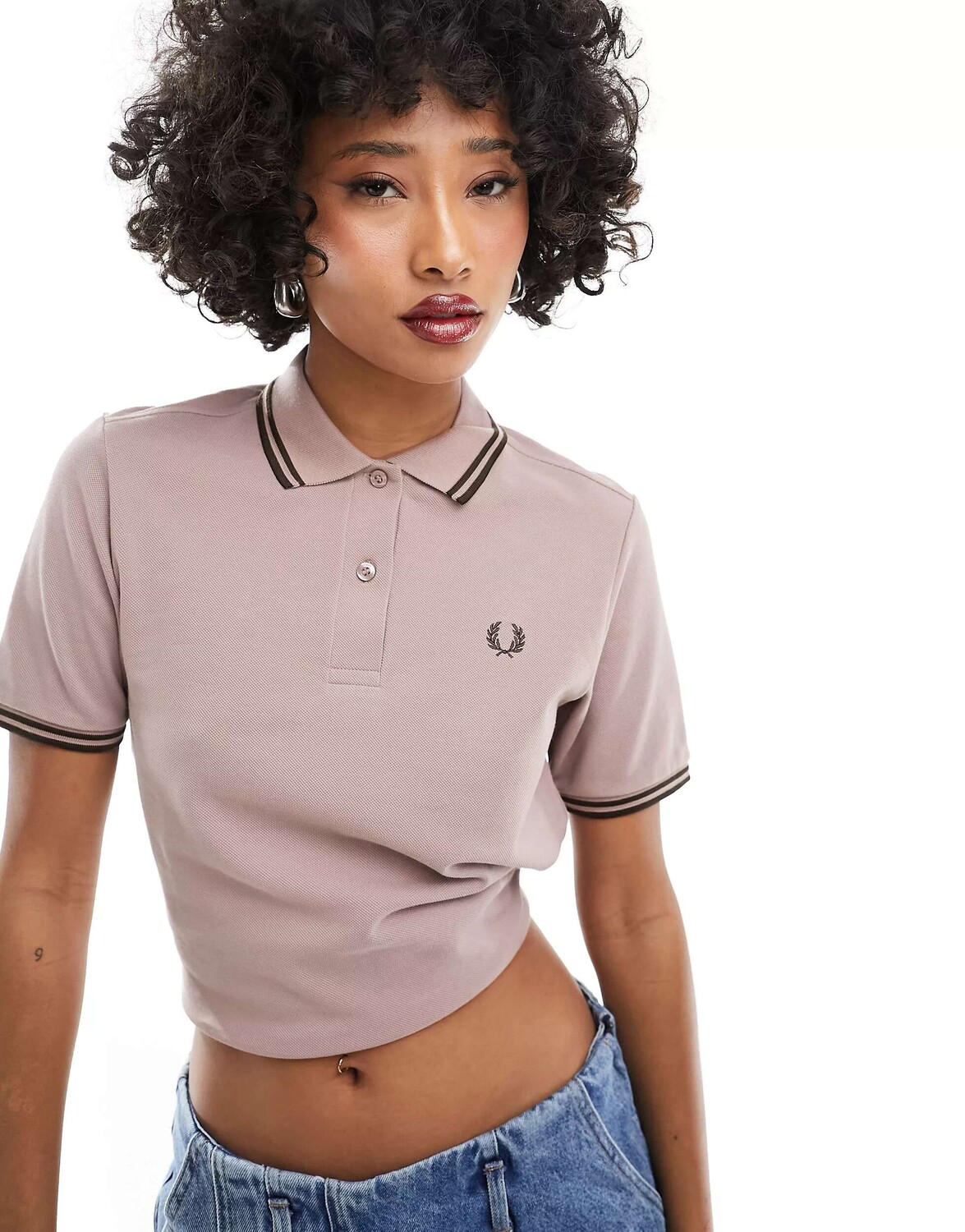 

Розовая рубашка-поло с двумя кончиками Fred Perry, Розовый