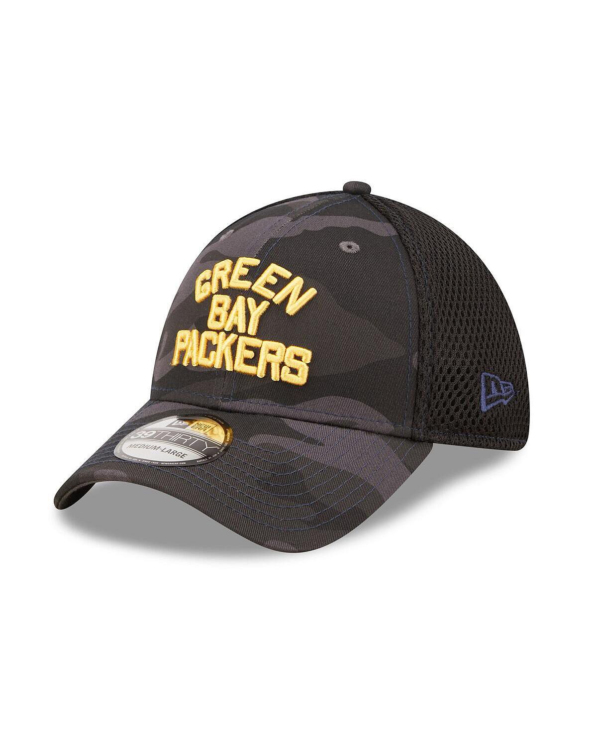 

Мужская камуфляжная шляпа черного цвета Green Bay Packers Historic Logo Neo 39THIRTY Flex Hat New Era