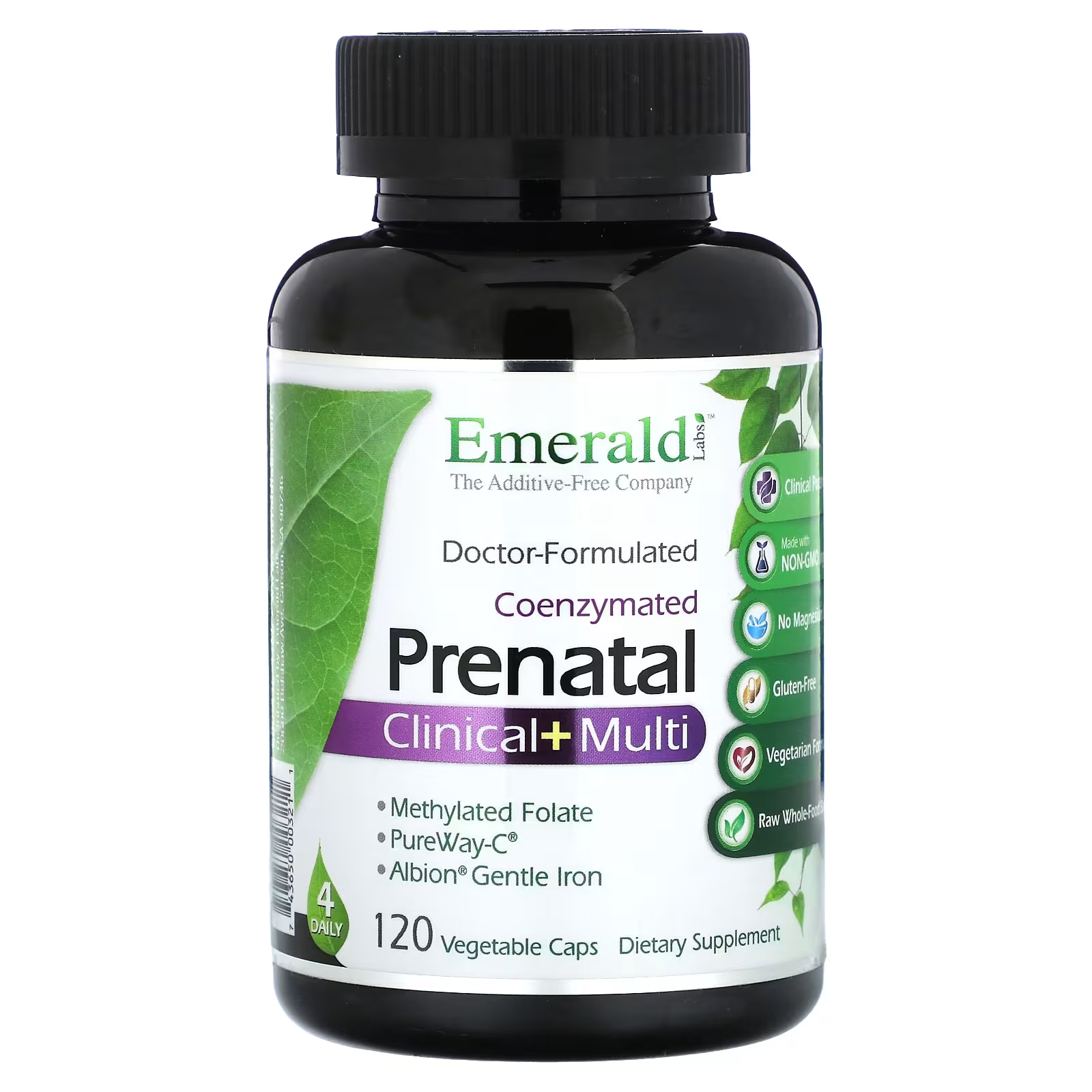 Коэнзимные пренатальные клинические мультивитамины Emerald Laboratories, 120 растительных капсул emerald laboratories coenzymated b healthy 120 растительных капсул