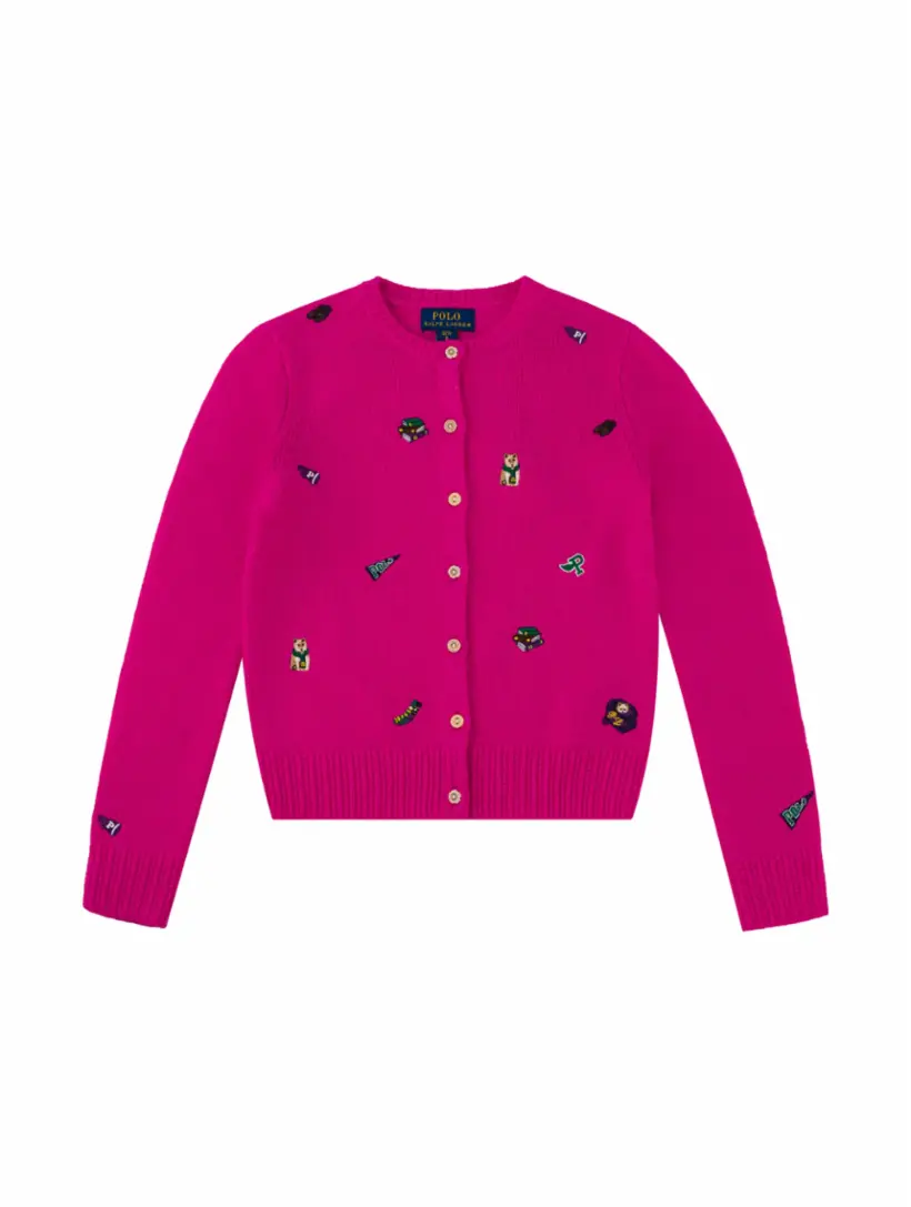 

Шерстяной кардиган с вышивкой Ralph Lauren, розовый