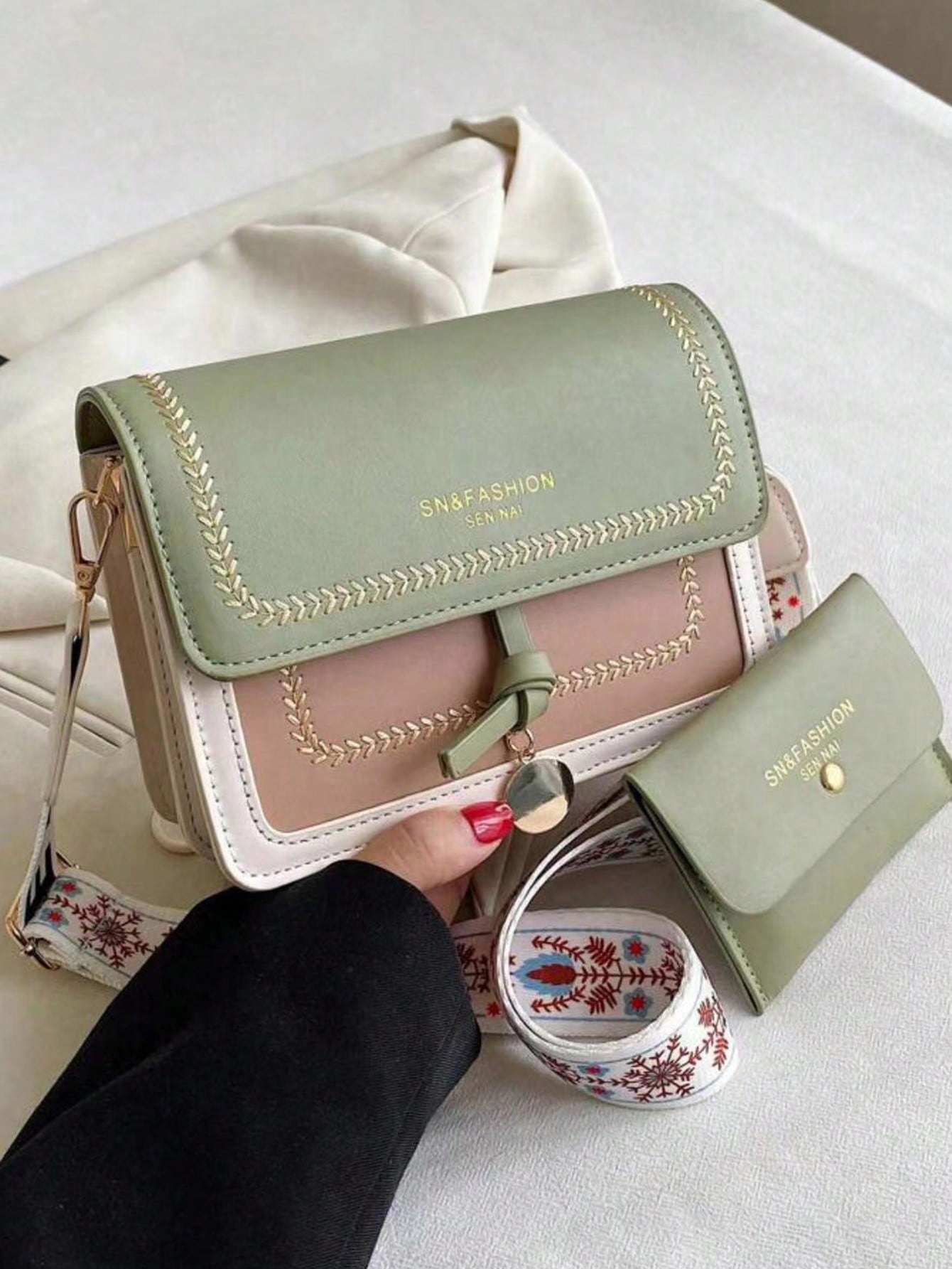 Модная женская сумка, зеленый