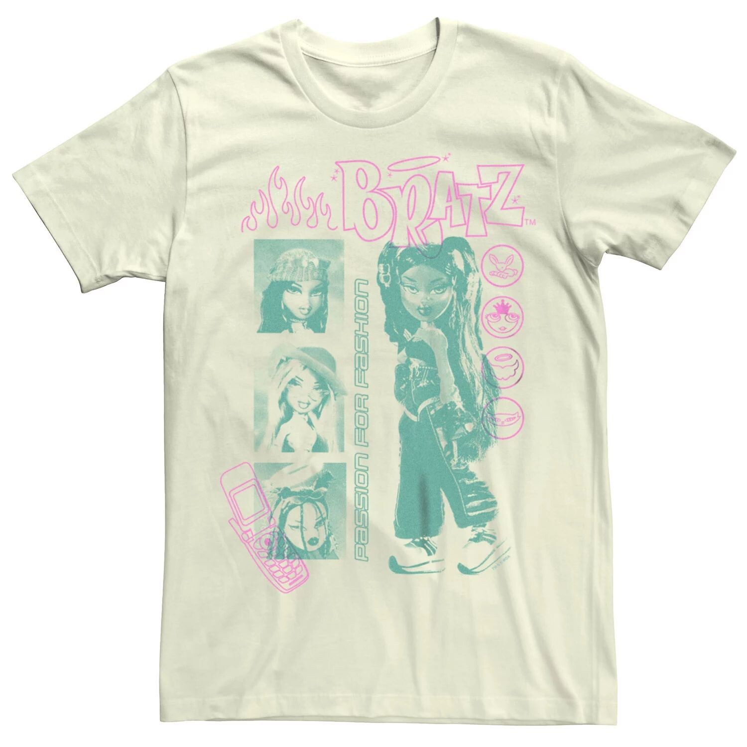 

Детская футболка Bratz Passion For Fashion с графическим рисунком бойфренда с панелями Bratz Licensed Character