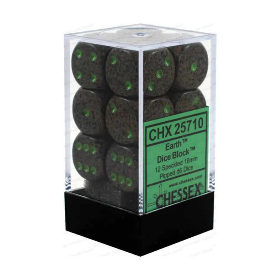 

d6 16мм Земля (12), Dice - Speckled - d6 16mm (Chessex)