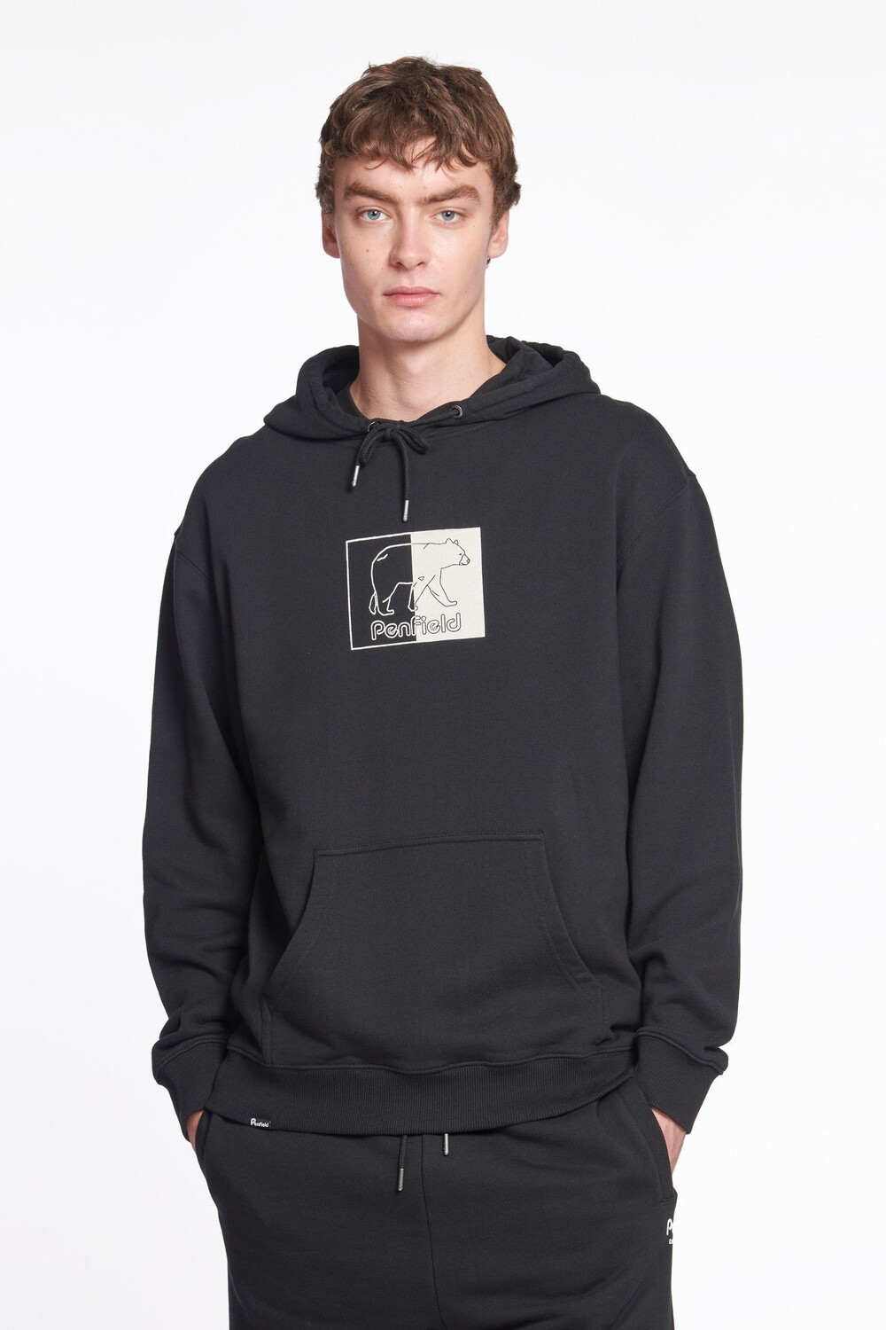 

Черное худи с перевернутым медведем Penfield, черный