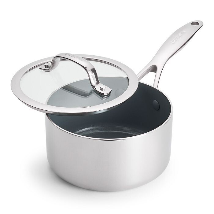 

GreenPan Valencia Pro из нержавеющей стали, 2 кварты. Кастрюля, серый