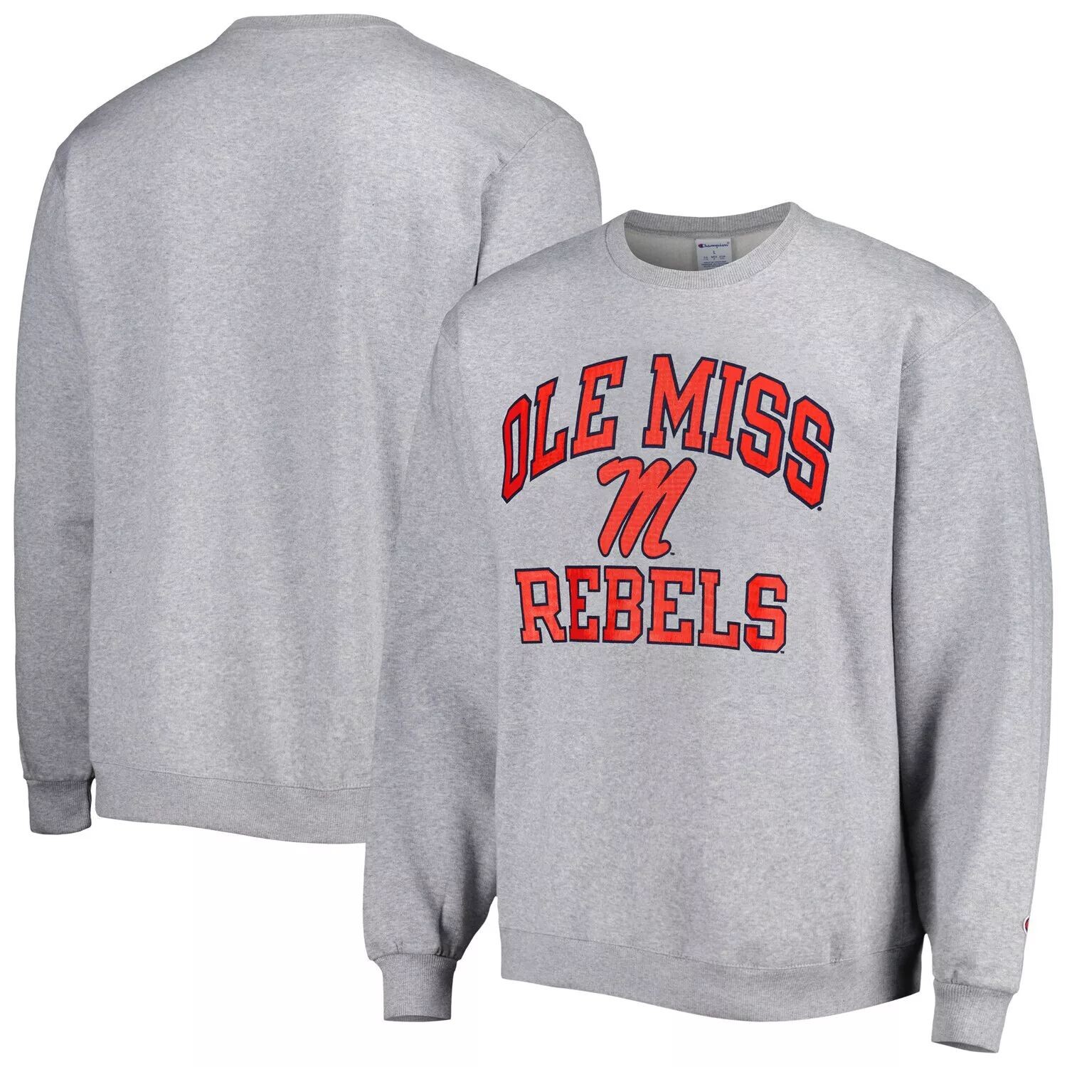 

Мужской пуловер с высоким мотором Хизер Серый Ole Miss Rebels Champion