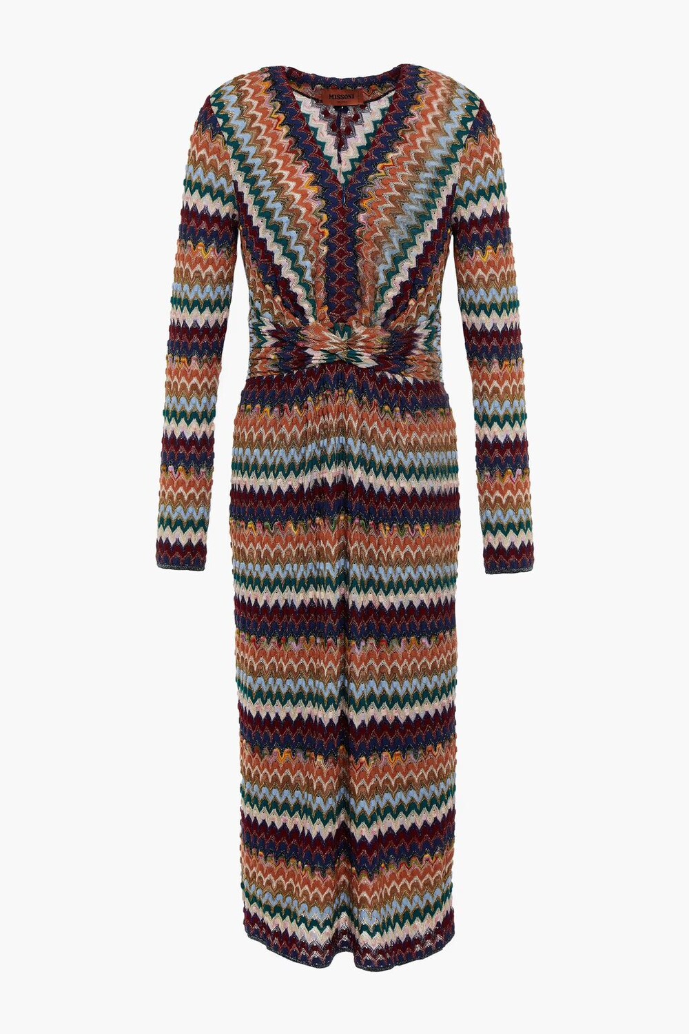 

Платье миди крючком с закрученным передом и эффектом металлик Missoni, мерло