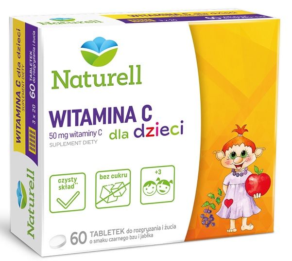 Витамин С для рассасывания Naturell Witamina C Dla Dzieci, 60 шт