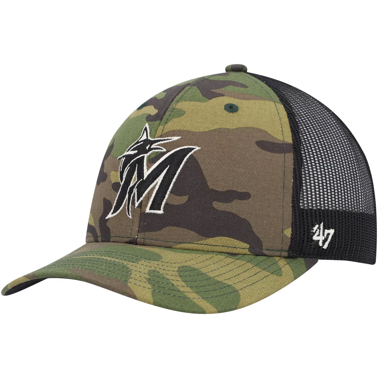 

Мужская кепка Snapback с камуфляжным принтом '47 Miami Marlins Trucker Snapback