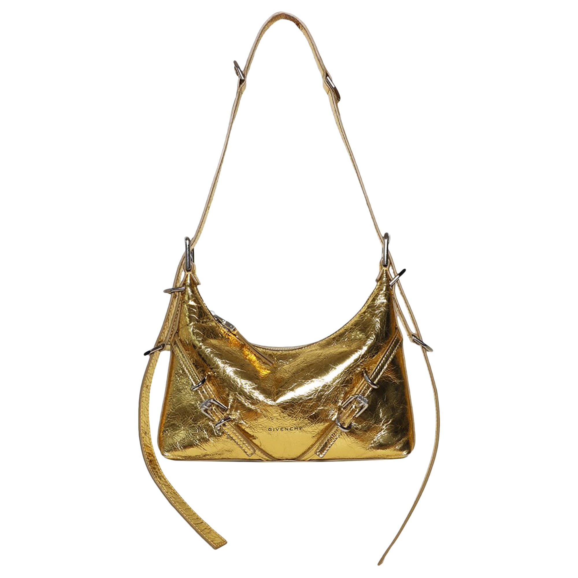 Миниатюрная кожаная сумка через плечо Givenchy Voyou, Золотая