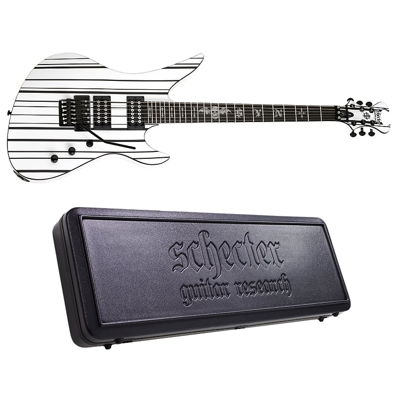 цена Электрогитара Schecter Synyster Standard Gloss White w/Black Pinstripes Electric Guitar + Hard Case - BRAND NEW