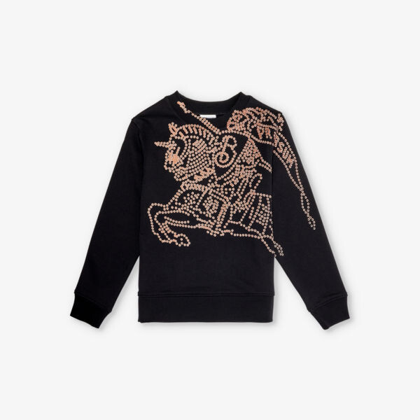 

Свитшот из хлопкового трикотажа с логотипом Mathew для детей 4–12 лет Burberry, черный